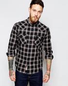 Lee Shirt Slim Fit Western Check Black - Black