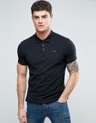 Armani Jeans Pique Logo Polo Regular Fit In Black - Black