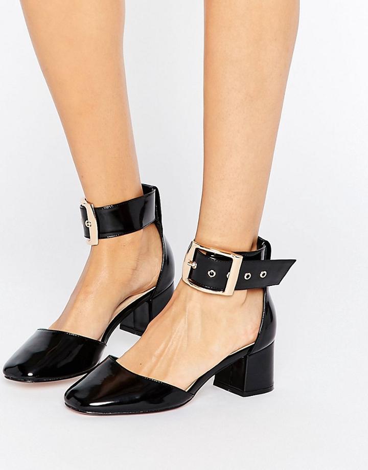 Asos Suki Square Toe Heels - Black