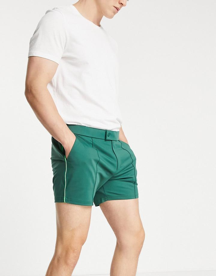 Asos 4505 Tennis Shorts With Contrast Piping-green