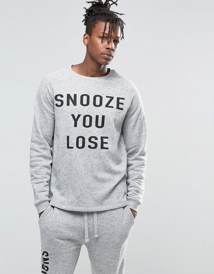 Asos Loungewear Nepp Sweatshirt With Print - Gray