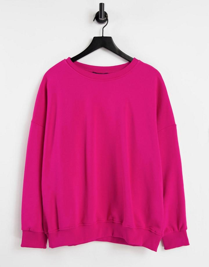 Naanaa Oversized Sweat In Dark Fuchsia-pink