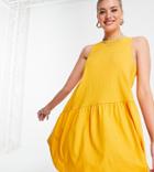 Asos Design Tall Sleeveless Smock Dress With V Back In Orange