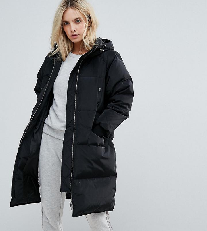 Noisy May Petite Oversized Down Padded Coat - Black
