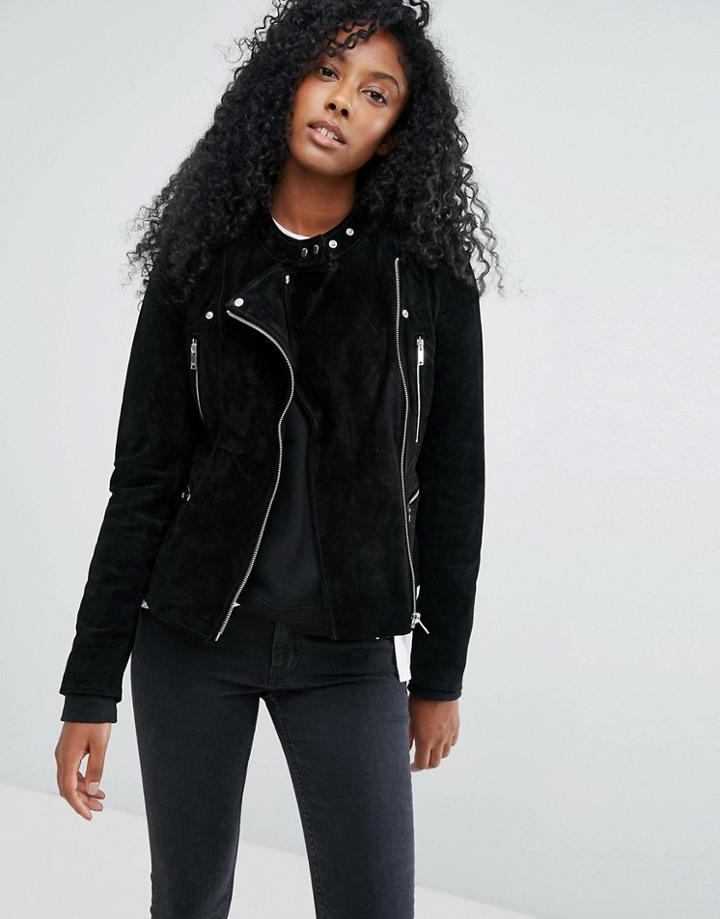 Only Suede Biker Jacket - Black