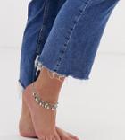 Asos Design Curve Multirow Anklet With Pretty Drops In Silver Tone