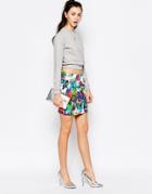 Love Moschino Jungle Print Sweat Skirt - Whtie