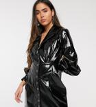 Skylar Rose Mini Dress With Balloon Sleeves In Vinyl