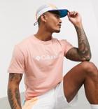 Columbia Csc Basic Logo T-shirt In Coral - Exclusive To Asos-pink