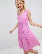 Vero Moda Waist Tie Midi Dress-purple
