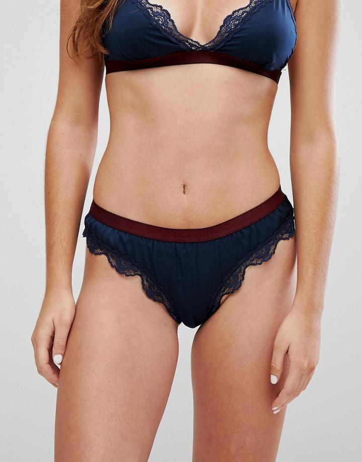 Pieces Lace Trim Knickers - Multi