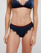 Pieces Lace Trim Knickers - Multi