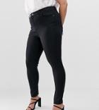 Simply Be Lucy High Waist Skinny Jeans In Black - Black