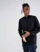 Asos Half-zip Track Top In Black - Black