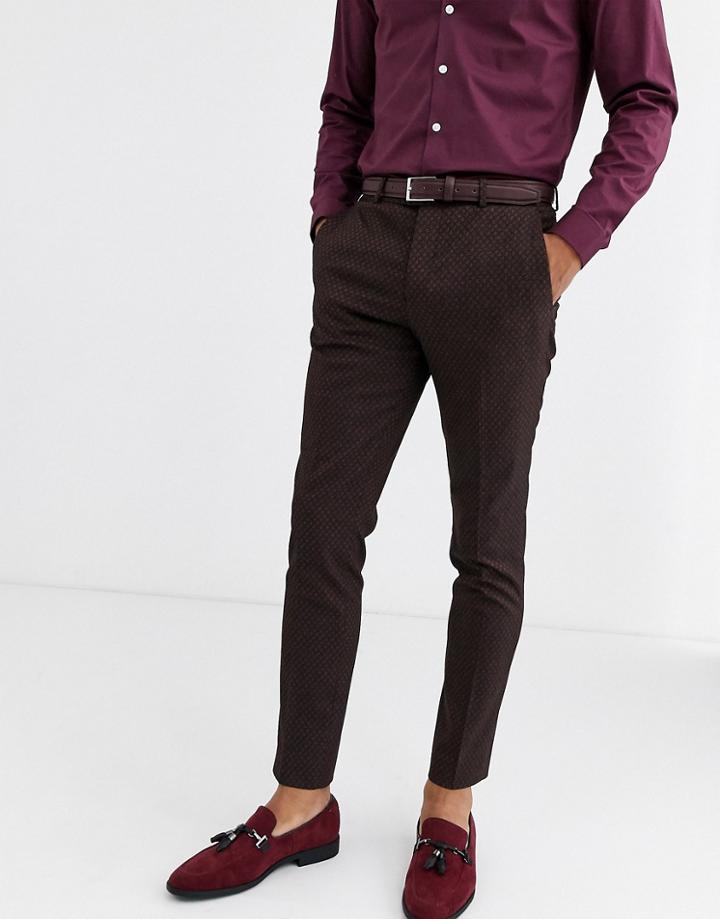 Jack & Jones Premium Jacquard Suit Pants In Black