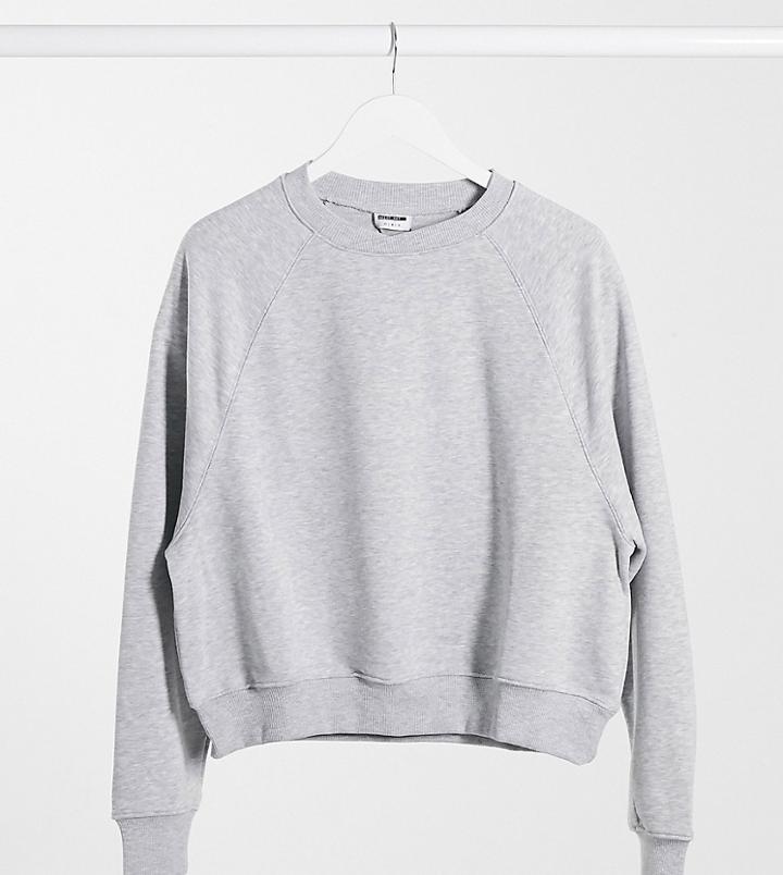 Noisy May Tall Sweat Top In Light Gray Marl