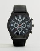 Brave Soul Hexagonal Watch With Dials - Black