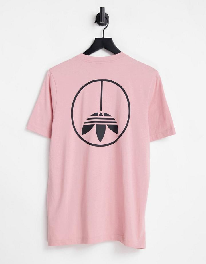 Adidas Originals United T-shirt In Pale Pink With Back Print