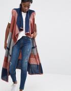Vero Moda Draped Vest With Oversized Stripes - Multi