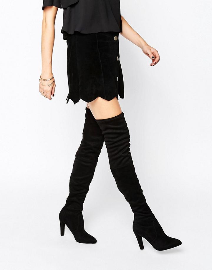 Carvela Wren Heeled Over The Knee Boots - Black