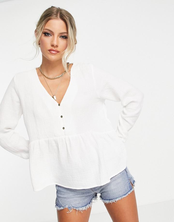 Jdy Peplum Blouse In White