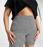 Noisy May Curve Exclusive Legging Shorts In Checkerboard - Part Of A Set-multi