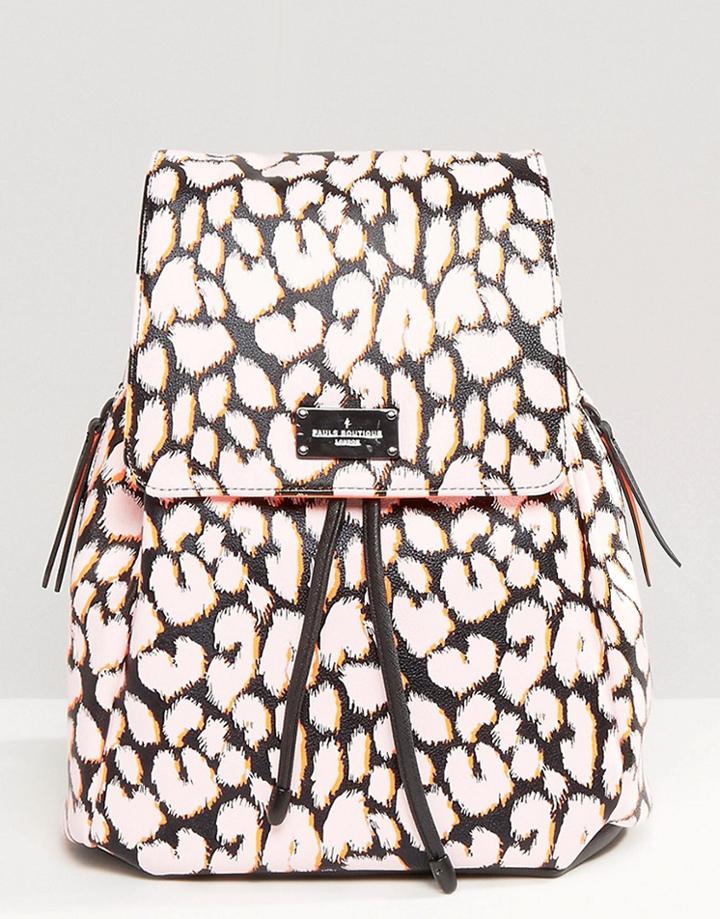 Pauls Boutique Backpack In Neon Leopard Print - Multi