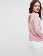 Vila Exclusive Tie Back Knitted Sweater - Purple