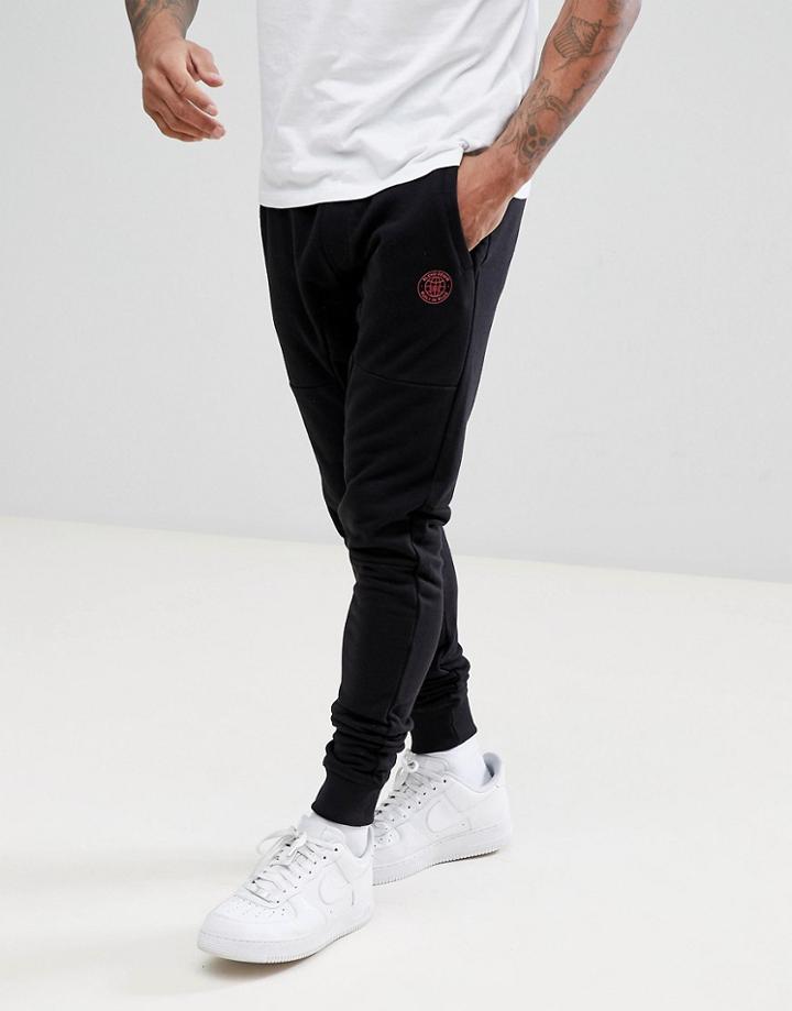 Blend Slim Logo Joggers In Black - Black