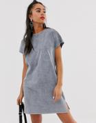 Bershka T-shirt Dress In Gray - Gray