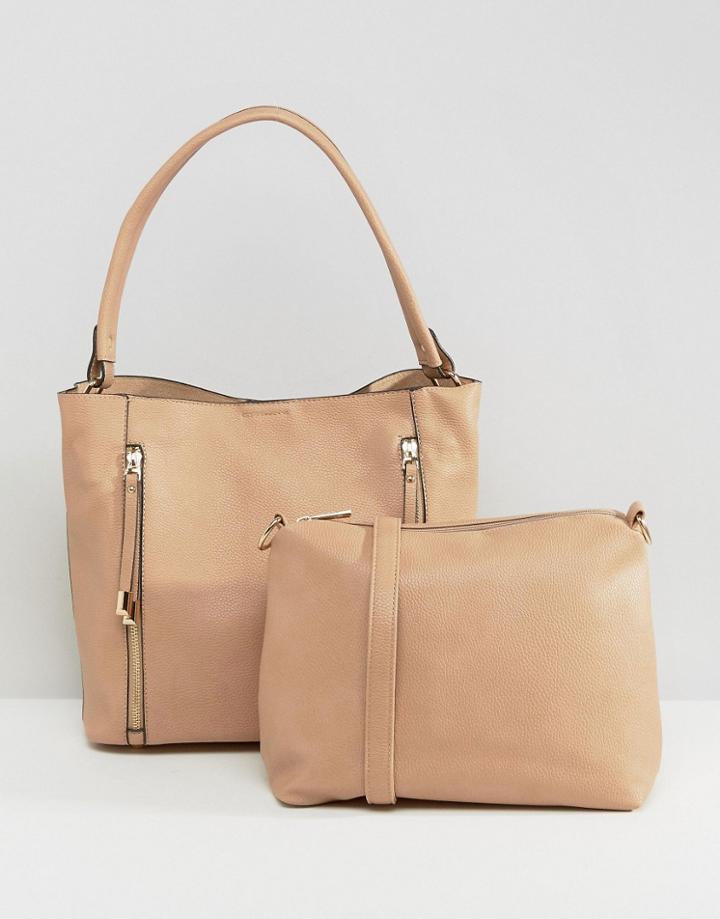 Oasis 2 Zip Hobo Shoulder Bag - Pink