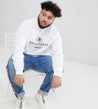 Asos Design Plus Sweatshirt With Embroidered French Text - White