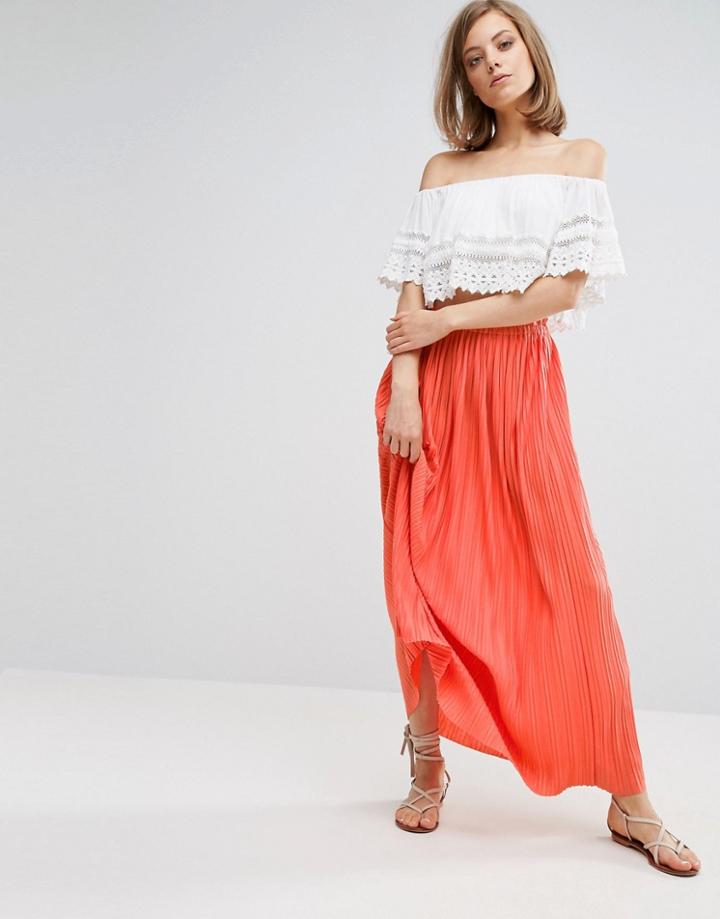 Vanessa Bruno Athe Pleated Maxi Skirt - Red