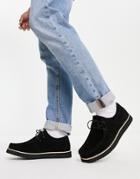 Truffle Collection Lace Up Rubber Sole Shoes In Black
