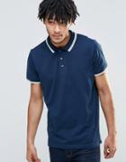 Brave Soul Tipped Polo Shirt - Navy