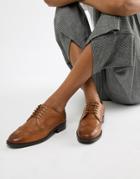 Asos Design Mai Tai Leather Brogues-brown