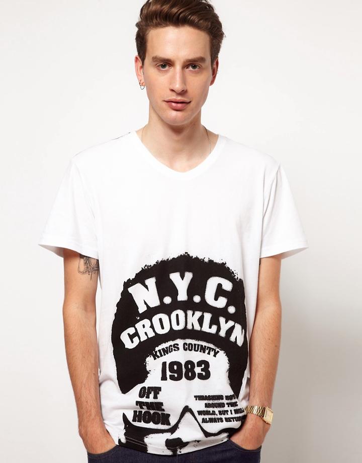 Solid T-shirt With Nyc Print - White