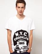 Solid T-shirt With Nyc Print - White