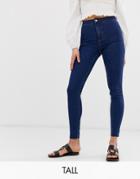 New Look Tall Skinny Disco Jeans In Mid Blue - Blue