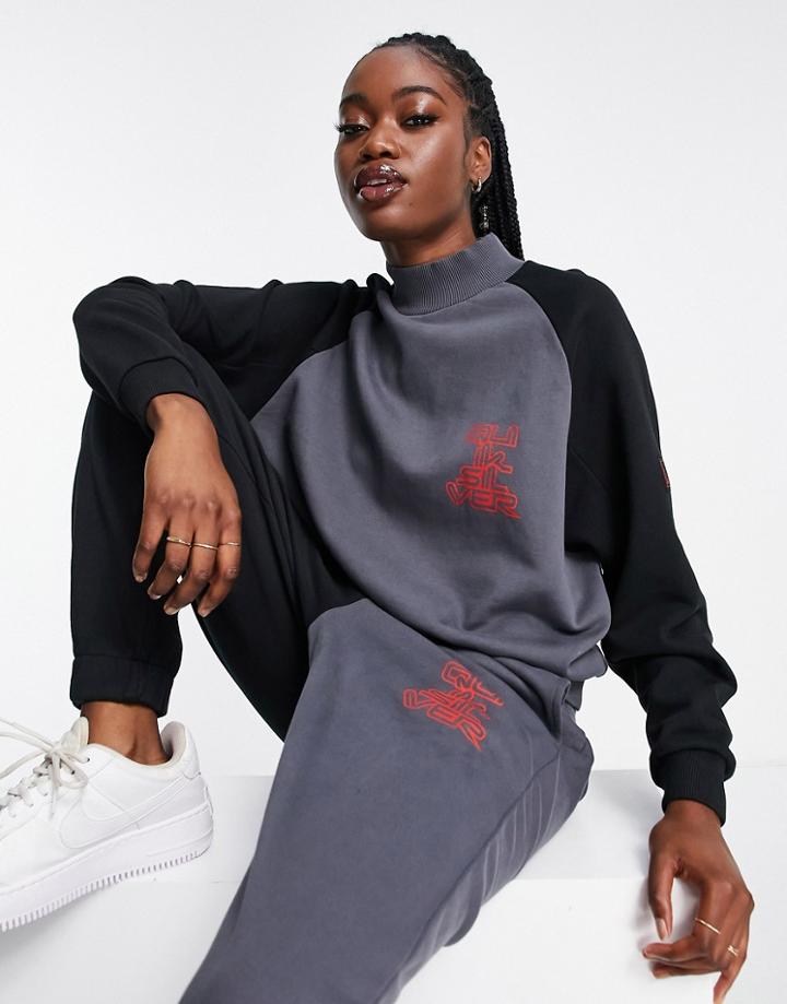 Quiksilver X Stranger Things Upside Down Polar Sweater In Black/gray