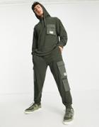 Topman Cargo Sweatpants In Khaki - Part Of A Set-green