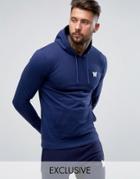 Good For Nothing Hoodie In Navy With Chest Logo - Navy
