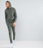Asos Tall Tracksuit Set Super Skinny Jogger/ Hoodie Green - Green