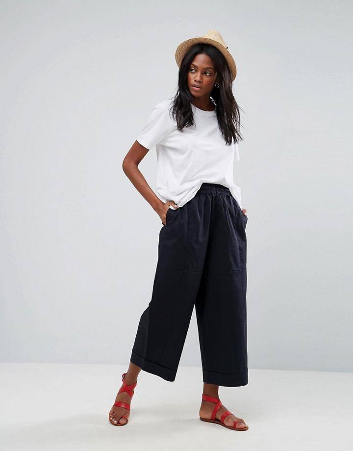 Asos Balloon Fit Wide Leg Chino Pants - Navy
