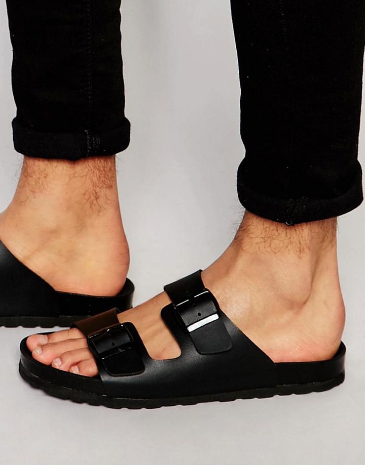 Asos Sandals In Black With Buckle - Black