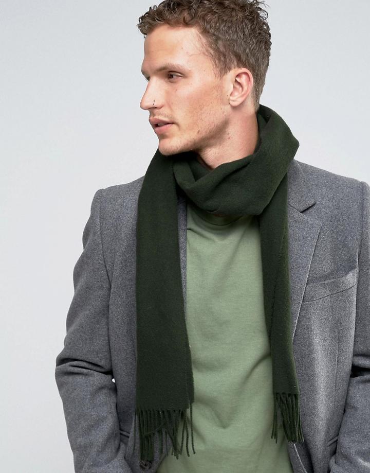 Glen Lossie Lambswool Scarf Green - Green