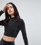 Rokoko Shimmer High Neck Crop Top Two-piece - Gray