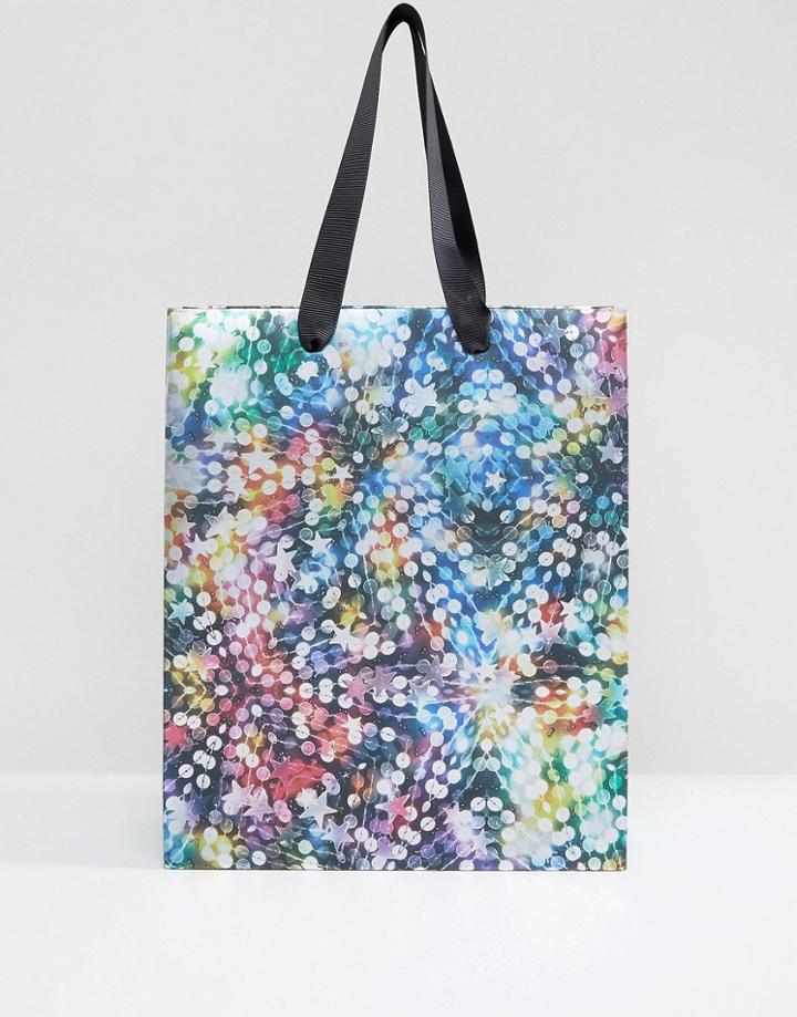 Paperchase Sequin Stars Medium Holidays Gift Bag - Multi