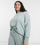 Noisy May Curve Matching Oversized Sweatshirt In Slate Gray-grey