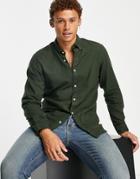 Selected Homme Flannel Shirt In Dark Green